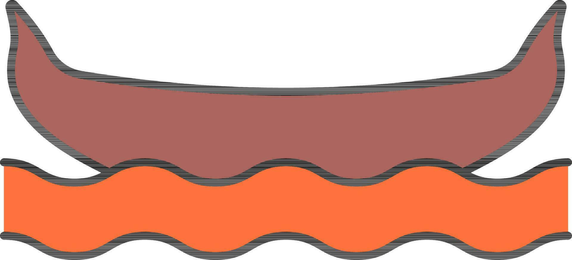 Gondel auf Welle Symbol im braun und Orange Farbe. vektor