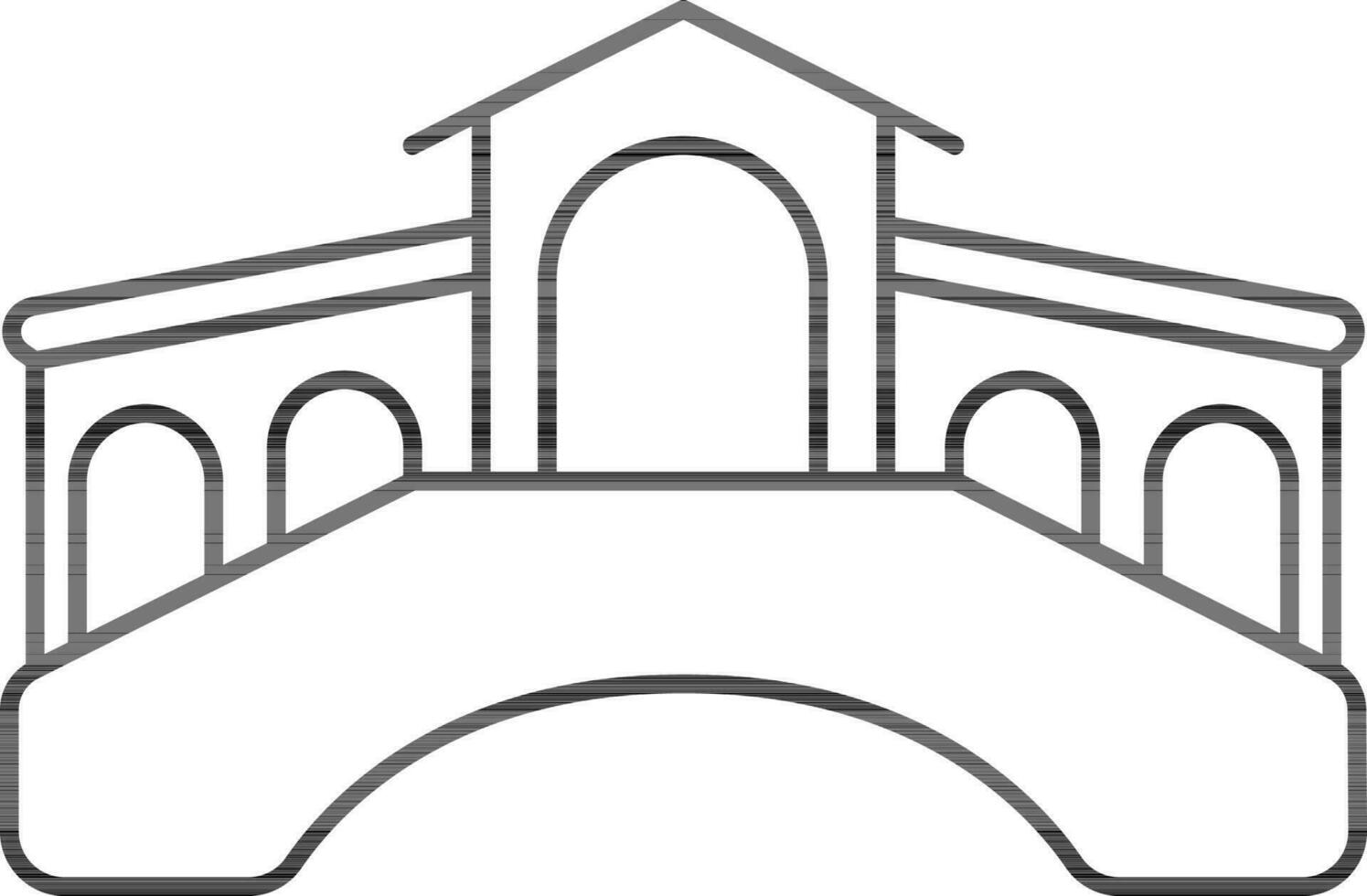 rialto bro ikon i linje konst. vektor