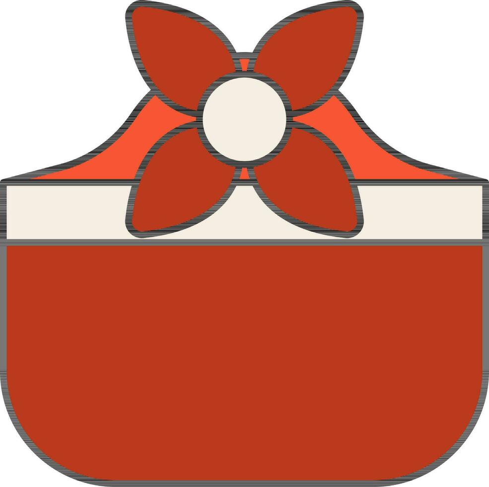 Blume auf furoshiki Symbol im Orange und Weiß Farbe. vektor