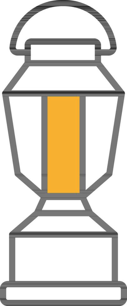 isolerat hängande lykta ikon i gul och vit Färg. vektor