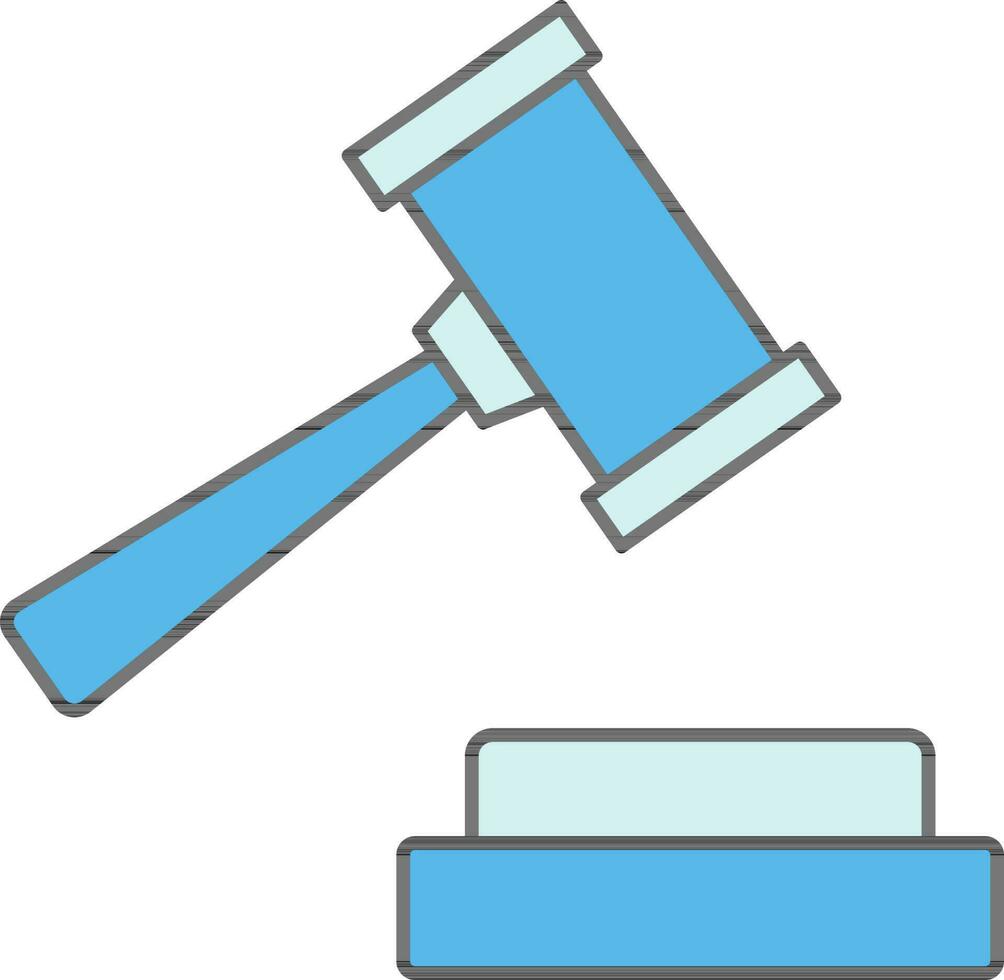 Versteigerung Hammer Symbol im Blau Farbe. vektor