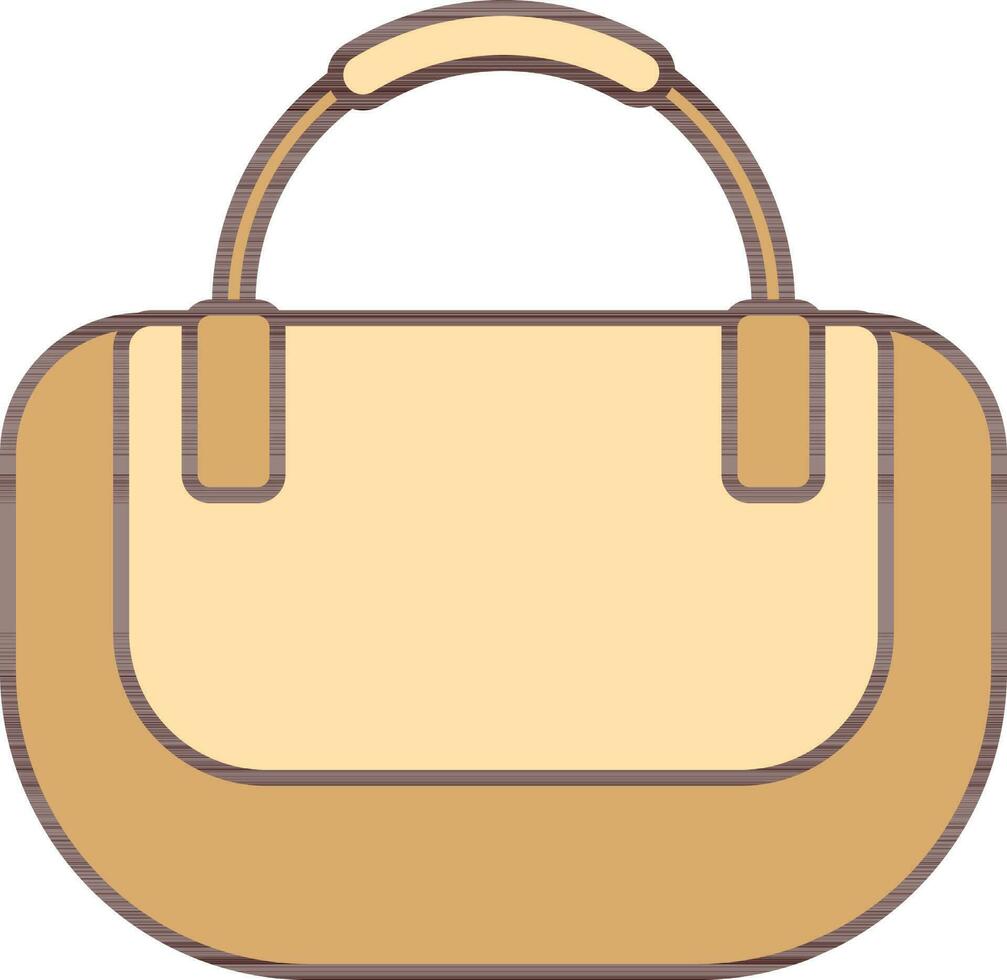 isolerat bära väska eller handväska ikon i brun Färg. vektor