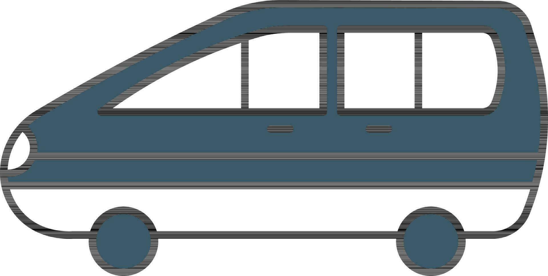 Minivan Symbol im Blau und Weiß Farbe. vektor