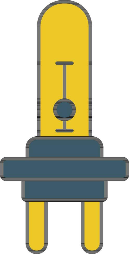 strålkastare Glödlampa ikon i blå och gul Färg. vektor