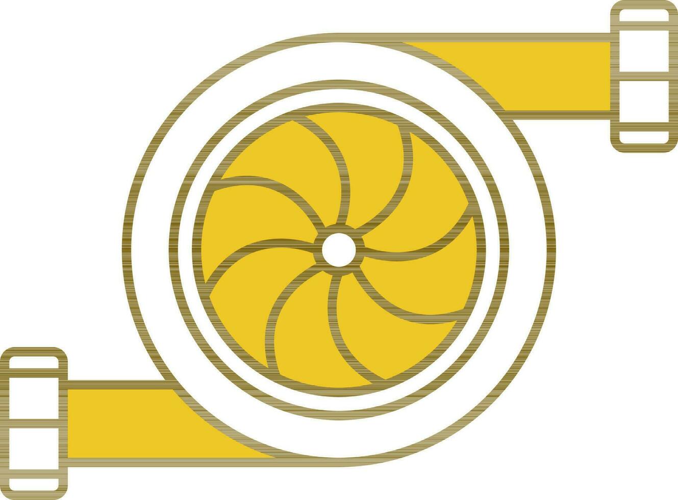turboladdare ikon i gul och vit Färg. vektor