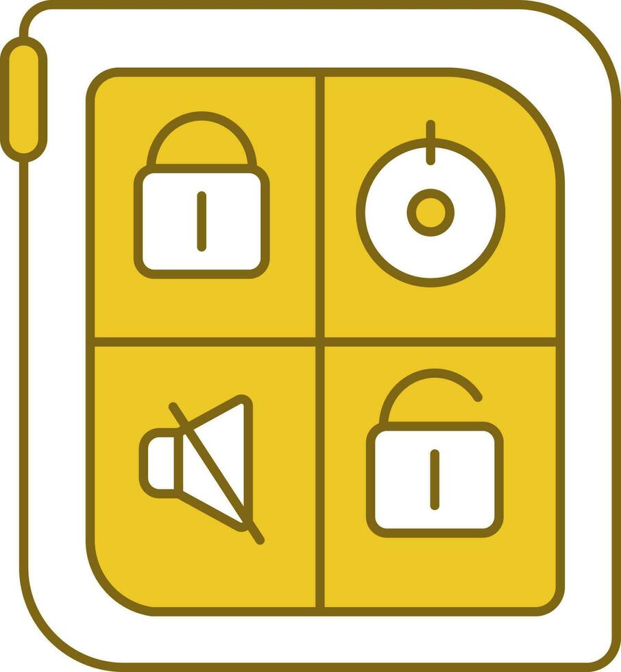 Fernbedienung Auto Schlüssel Symbol im Gelb und Weiß Farbe. 24464090 Vektor  Kunst bei Vecteezy