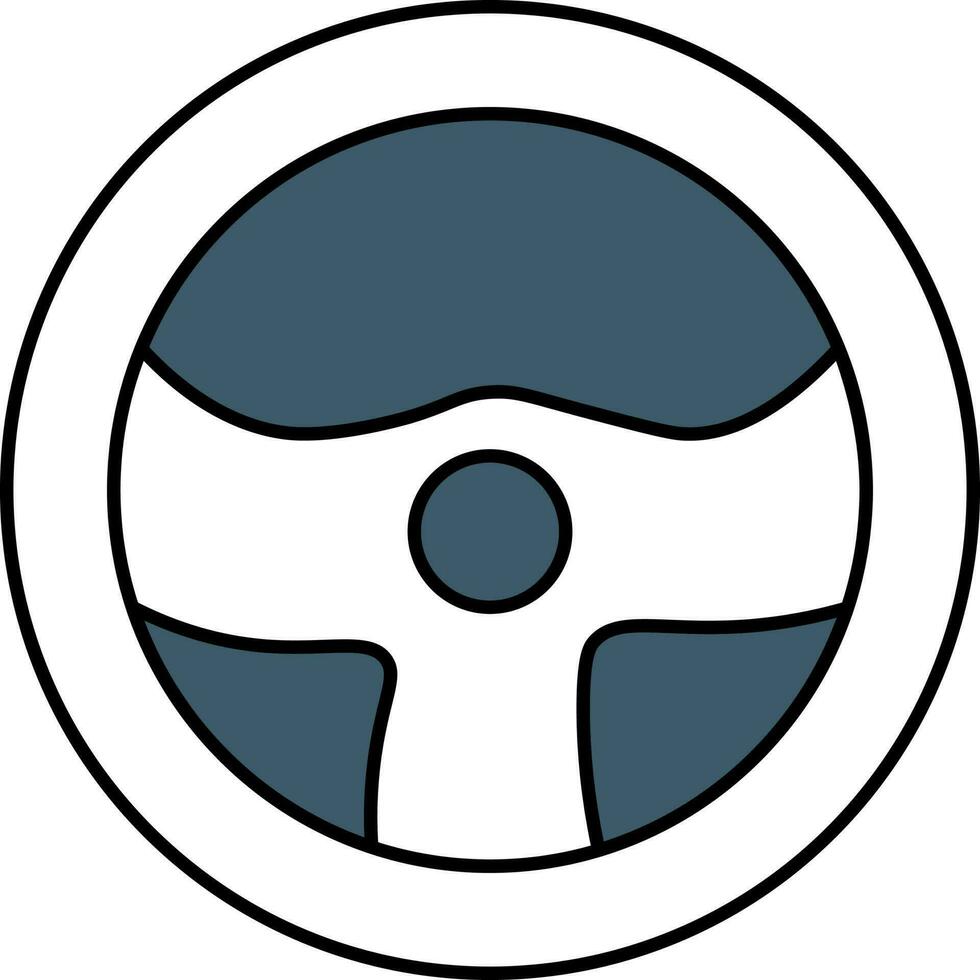 Lenkung Rad Symbol im Blau und Weiß Farbe. vektor