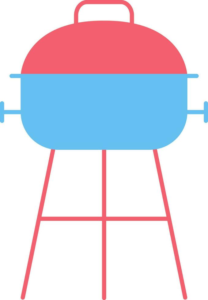 Grill Kessel Grill Symbol im rot und Blau Farbe. vektor