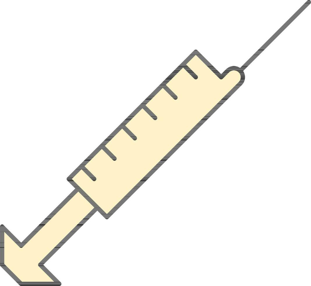 Gelb und schwarz Spritze eben Symbol oder Symbol. vektor