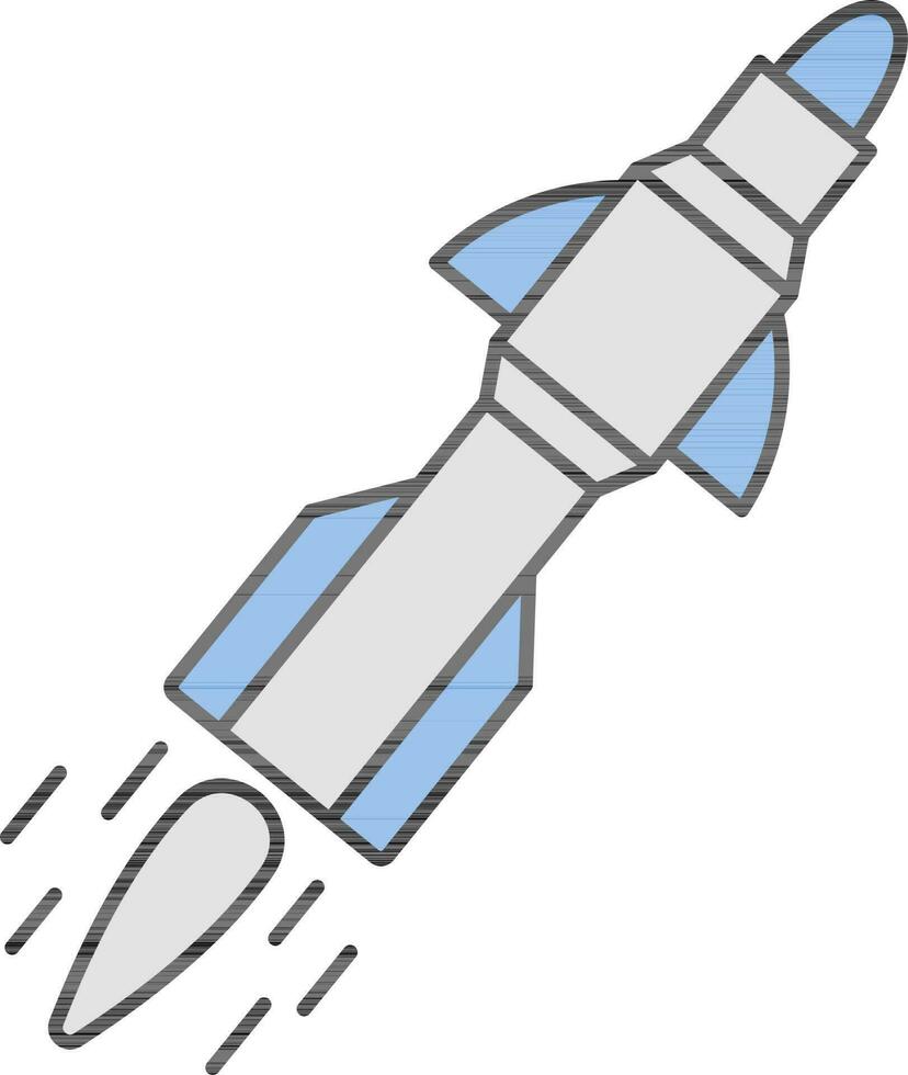 isoliert Rakete oder Rakete Symbol im eben Stil. vektor