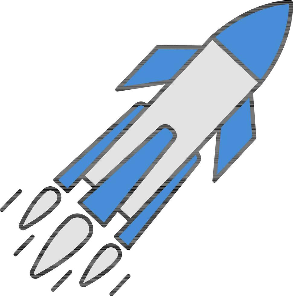 illustration av missil ikon i blå och grå Färg. vektor