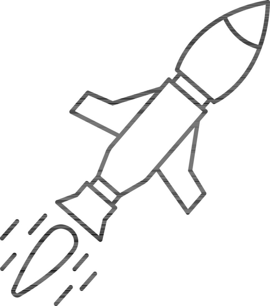 illustration av missil ikon i platt stil. vektor