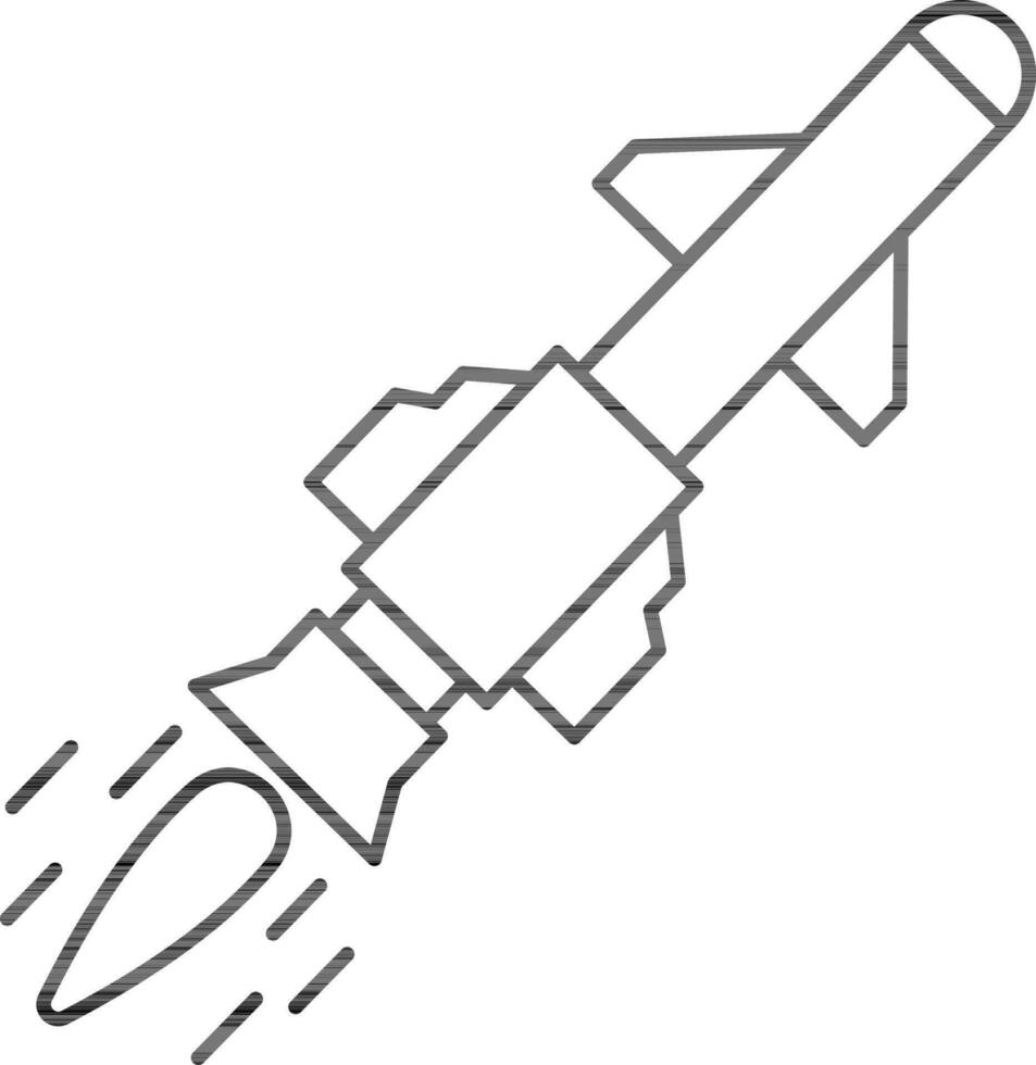 Illustration von Rakete oder Rakete Symbol im eben Stil. vektor