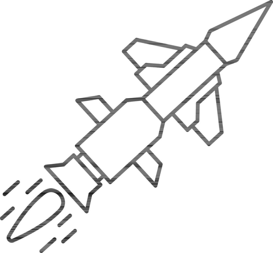 Illustration von Rakete oder Rakete Symbol im eben Stil. vektor