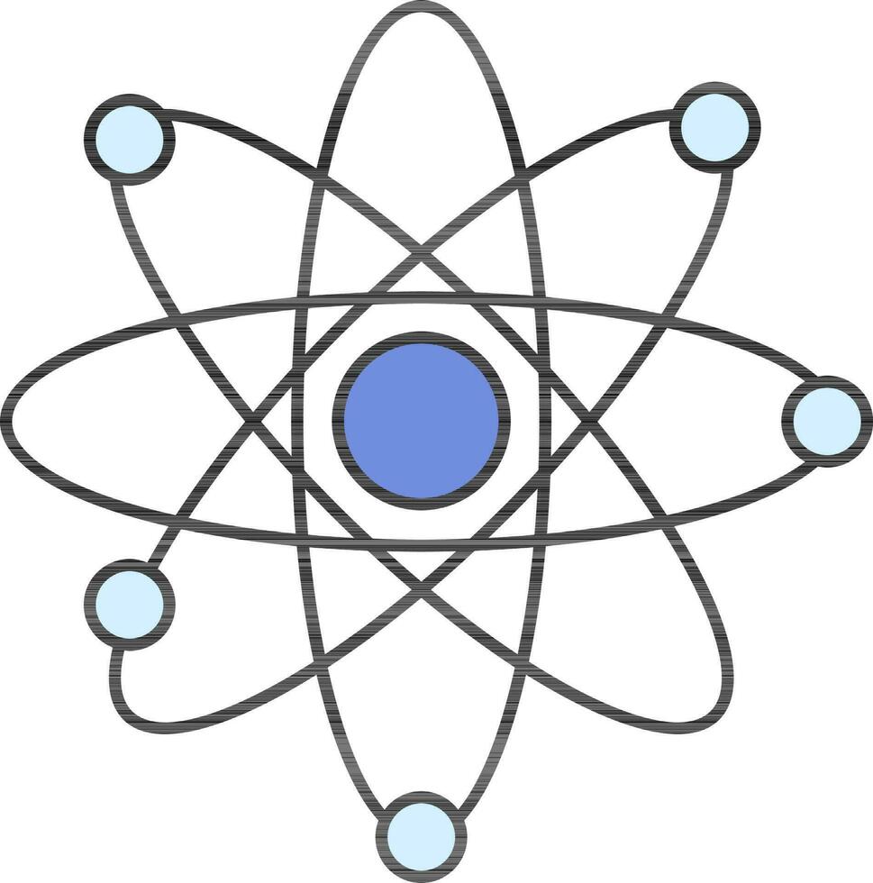 atomar Struktur Symbol im schwarz und Blau Farbe. vektor