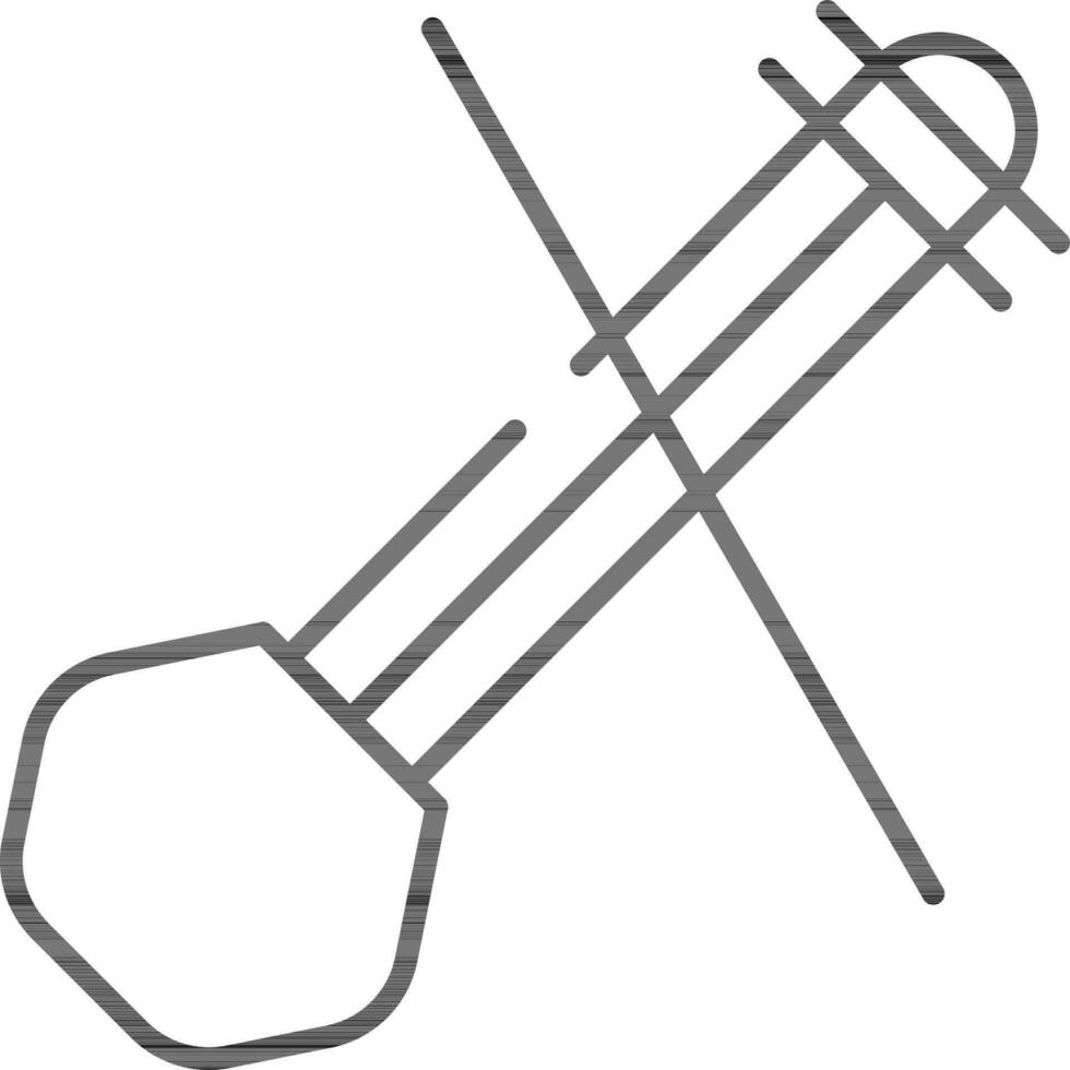 erhu oder Chinesisch Violine Symbol im schwarz Linie Kunst. vektor