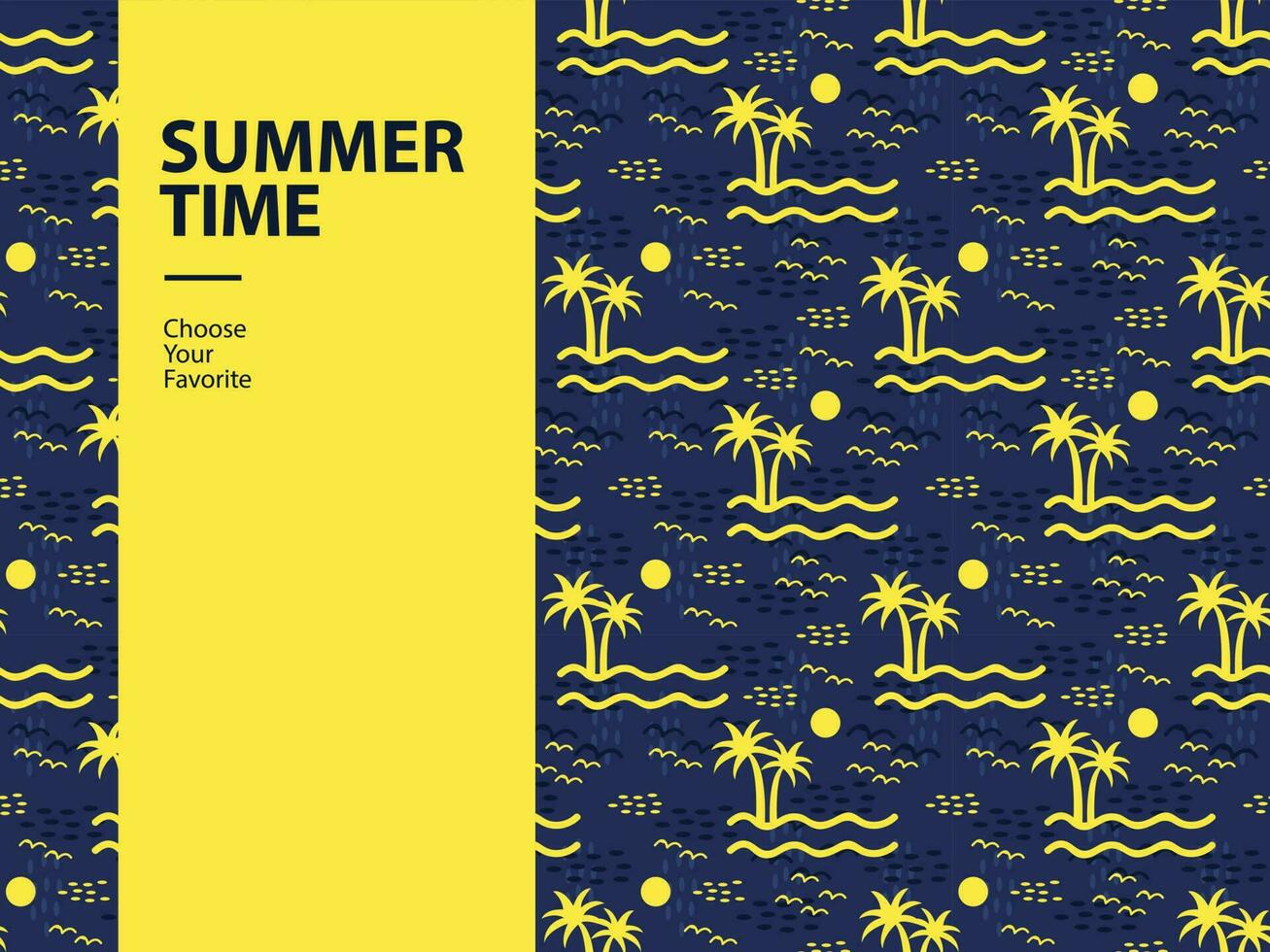 sommar försäljning semester element fest vektor Semester tropisk blå affisch strand säsong ikon sömlös