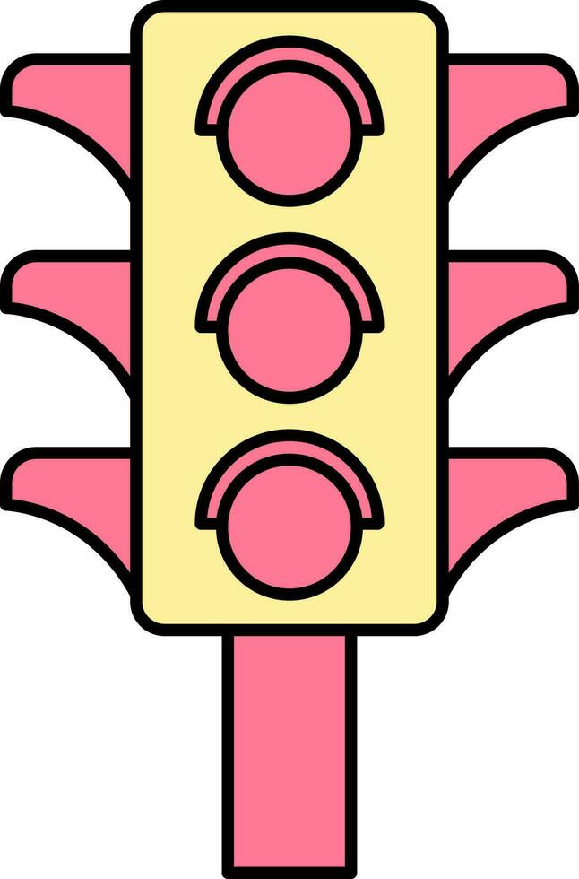 isolerat trafik lampor ikon i rosa och gul Färg. vektor