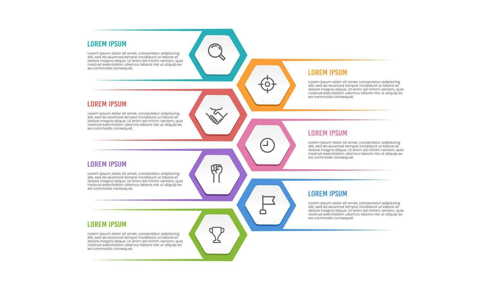 infographics företag diagram med 7 steg, alternativ, eller processer. vektor illustration.
