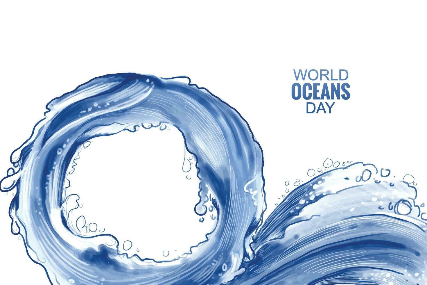Welt Ozean Tag Feier auf Meer Ozean Welle Hintergrund vektor