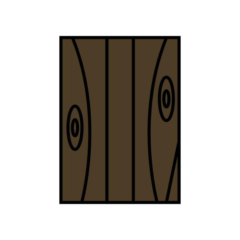 Holz Symbol Vektor Illustration. Holz geradlinig Farbe Symbol