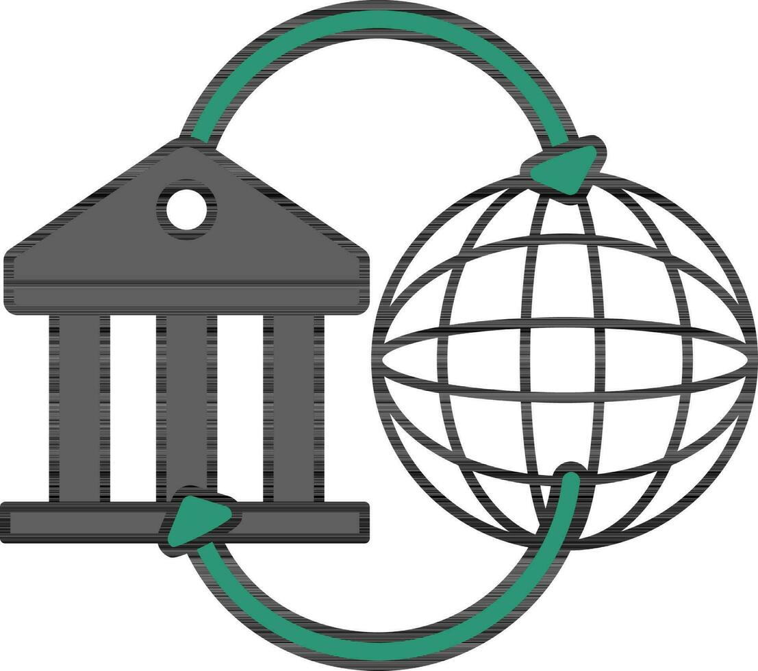 global Bankwesen Transaktion Symbol im grau und Grün Farbe. vektor