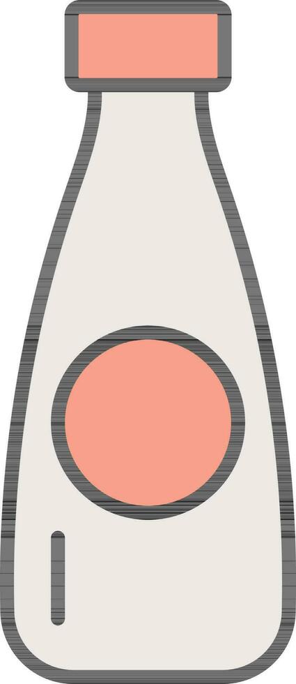 persika och vit flaska ikon i platt stil. vektor
