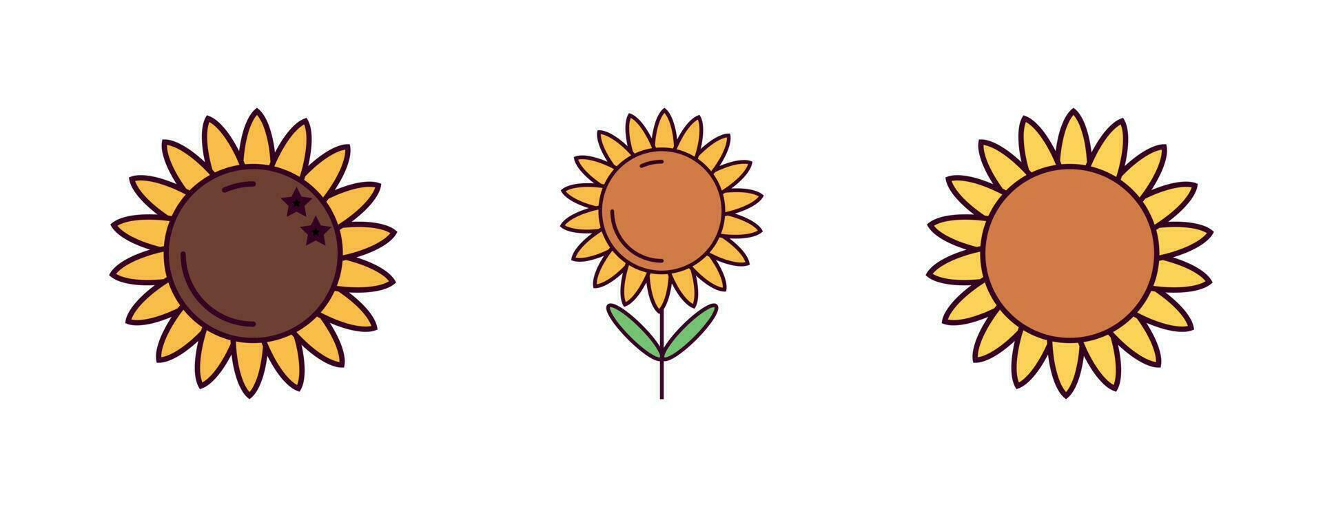 solros ikon vektor illustration. solros linjär Färg ikon