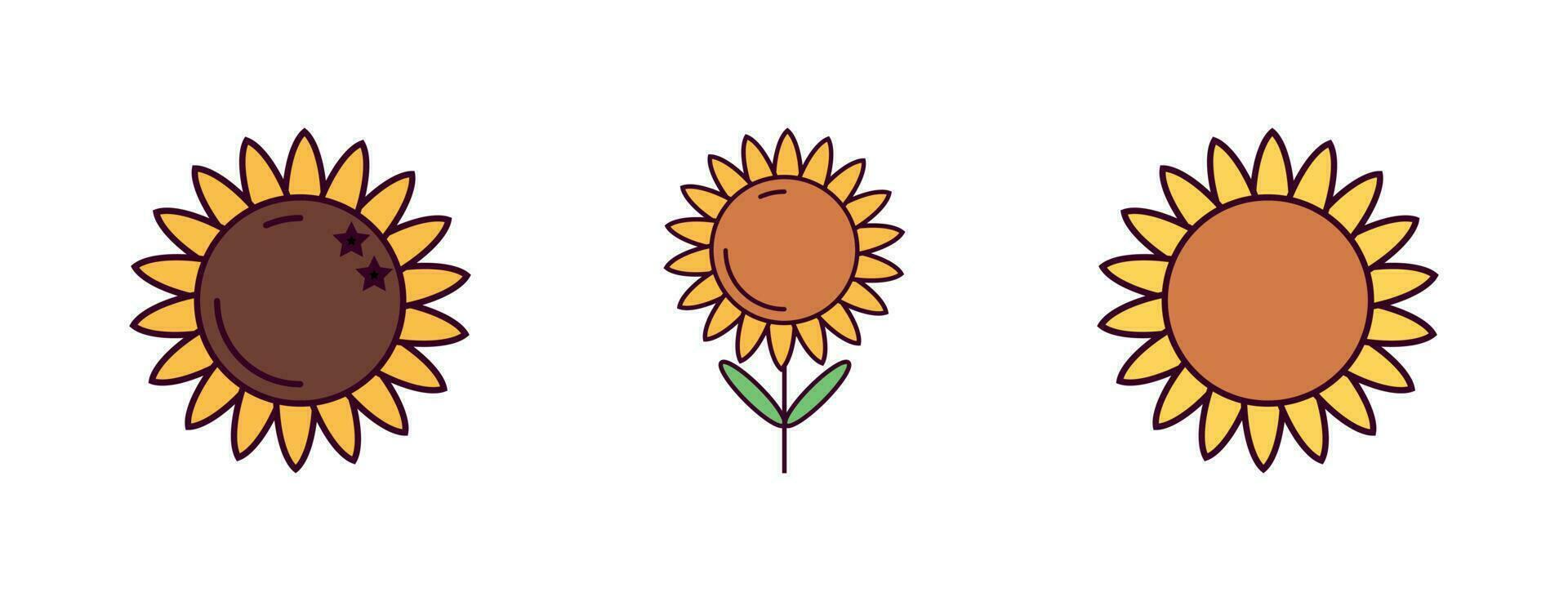 Sonnenblume Symbol Vektor Illustration. Sonnenblume geradlinig Farbe Symbol