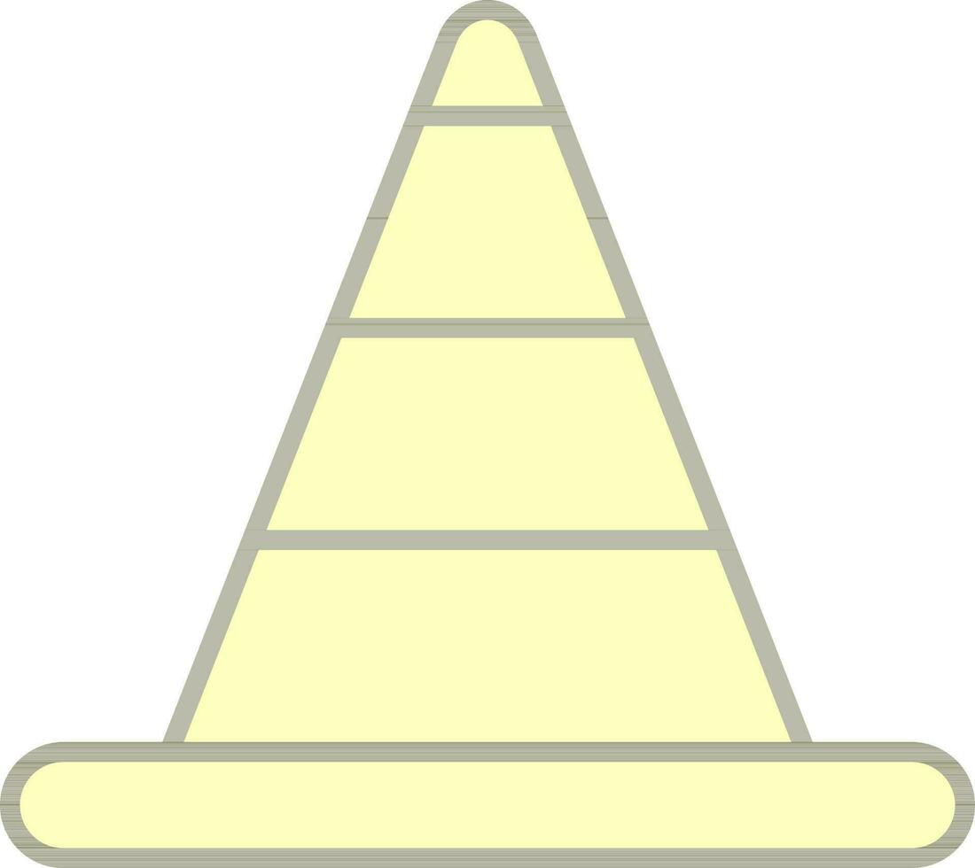 der Verkehr Kegel Symbol im Gelb Farbe. vektor