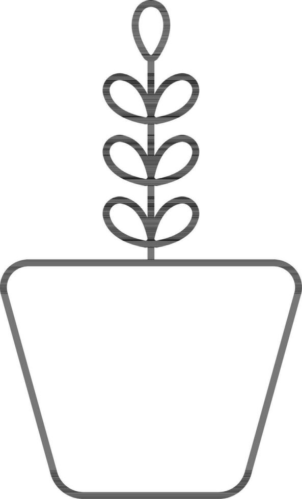 eben Stil Pflanze Topf Symbol im Linie Kunst. vektor