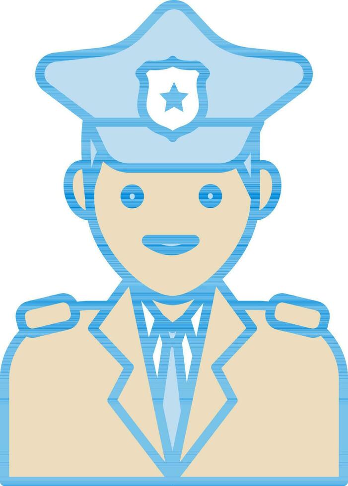 Karikatur Charakter Polizist Symbol im Blau und Gelb Farbe. vektor