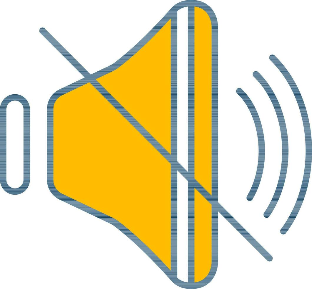 gul stum högtalare ikon eller symbol. vektor