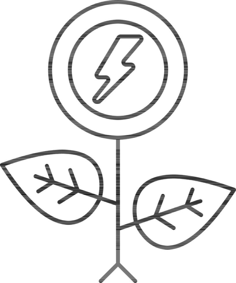 Energie Pflanze Symbol im schwarz Linie Kunst. vektor