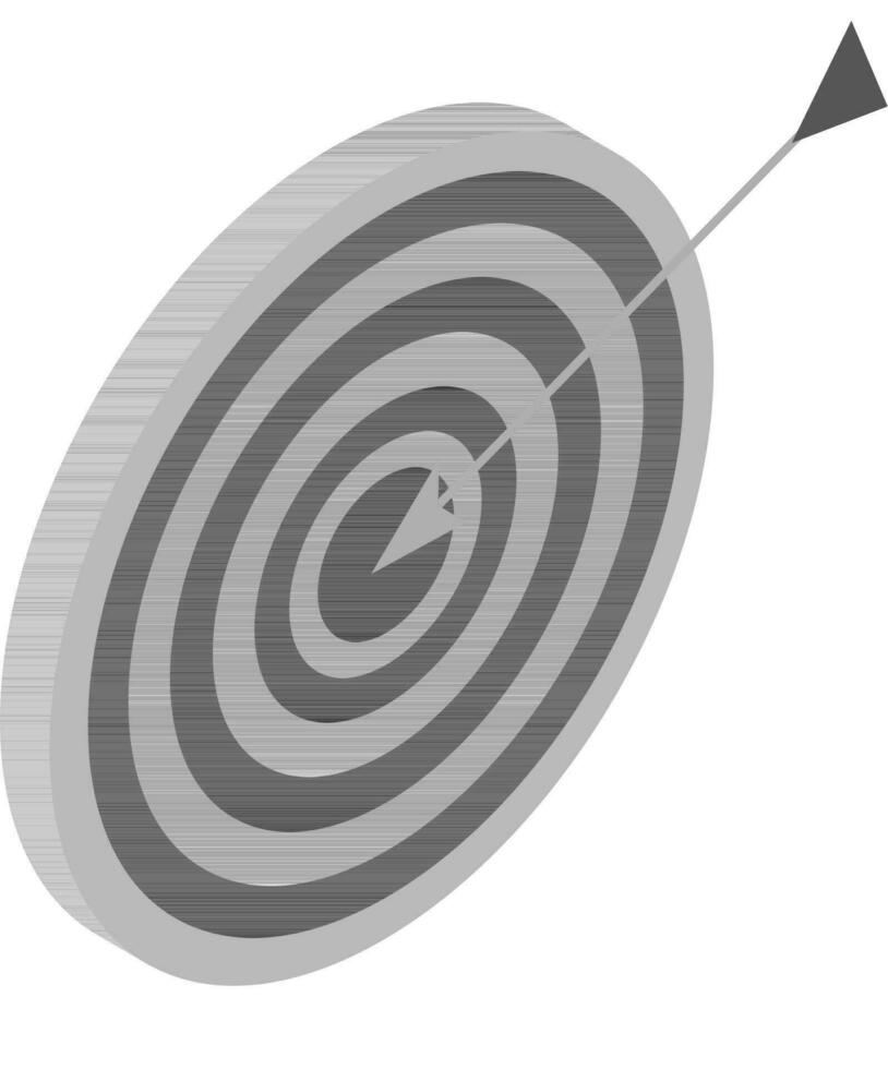 isometrisk ikon eller symbol av dartboard och pil. vektor