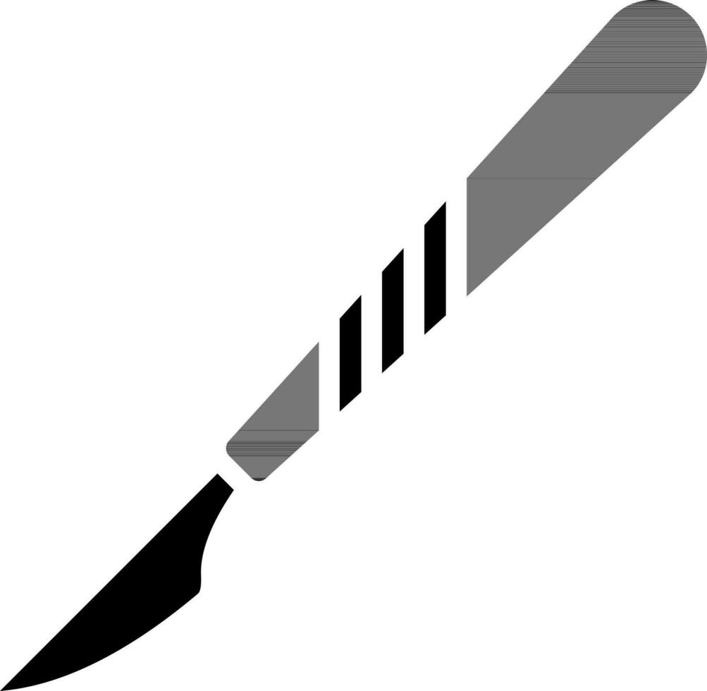 Illustration von Skalpell oder Messer Glyphe Symbol. vektor