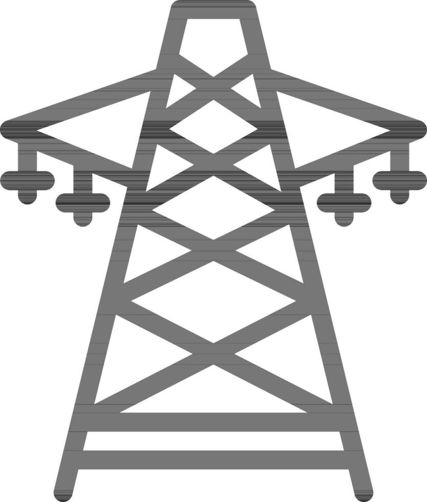 schwarz Linie Kunst Illustration von Getriebe Turm Symbol. vektor