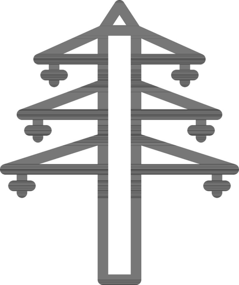 Pylon Symbol im schwarz Linie Kunst. vektor