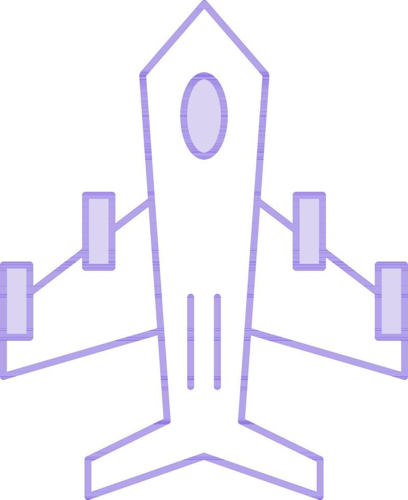 kämpe jet ikon i lila och vit Färg. vektor