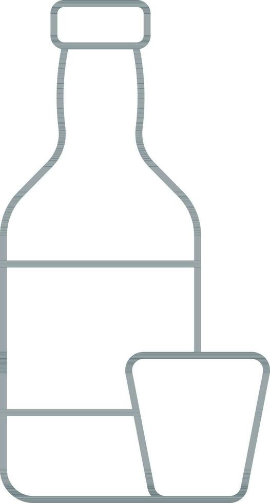 Illustration von Flasche mit Glas Symbol im Linie Kunst. vektor