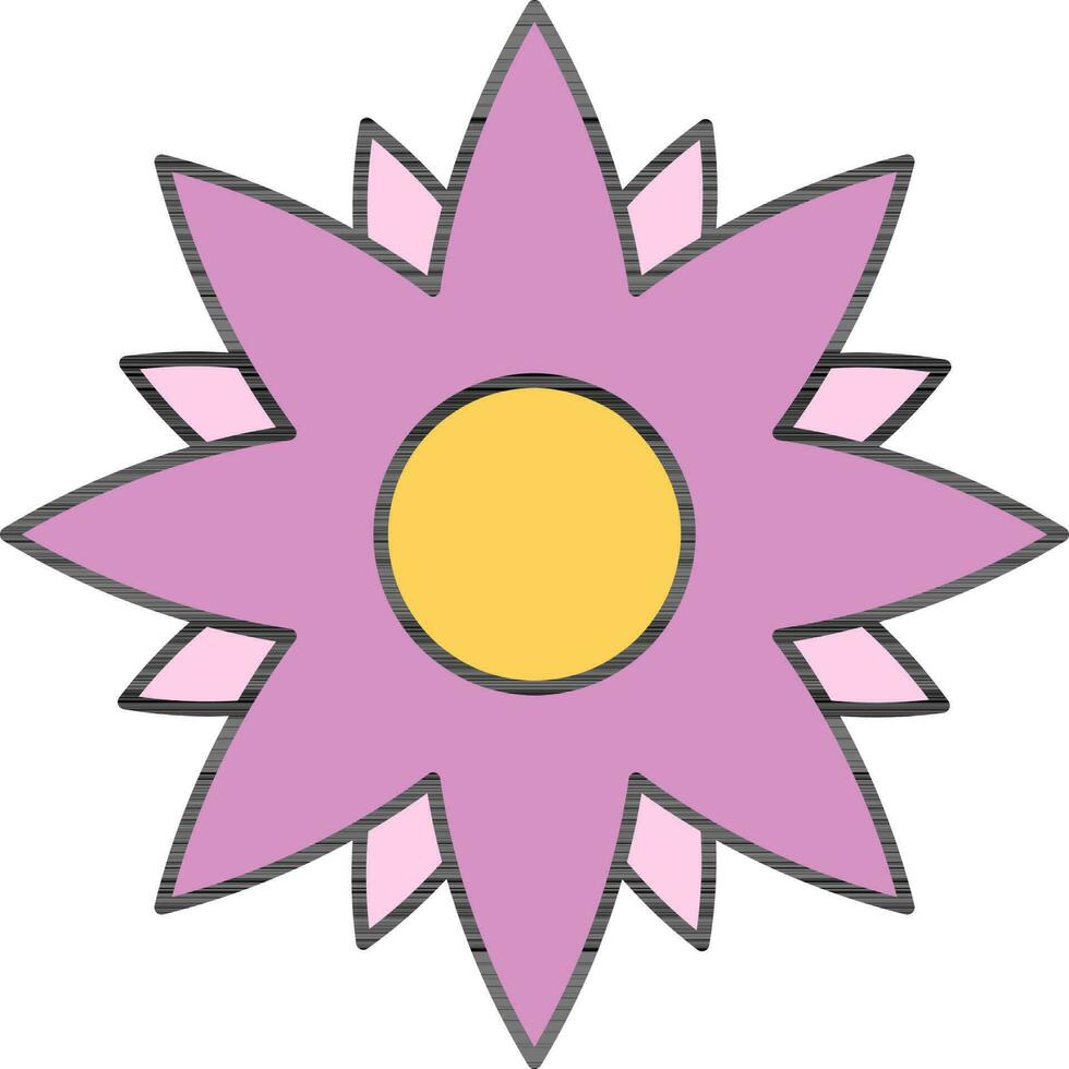 Star Blume Symbol im lila und Gelb Farbe. vektor