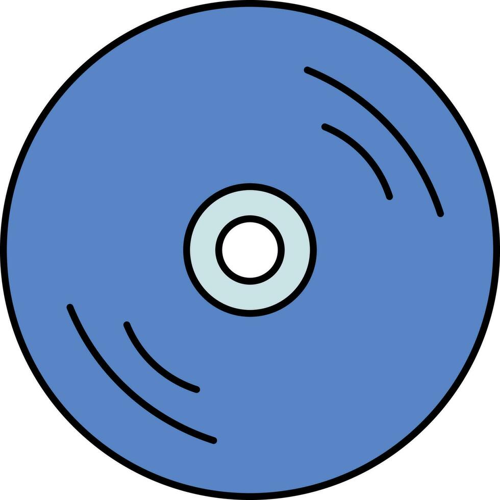 CD oder DVD Blau Symbol im eben Stil. vektor