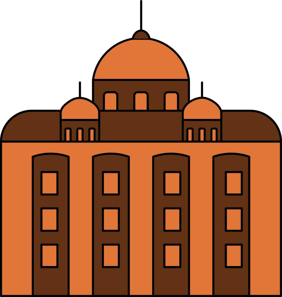 St. Peter Basilika Symbol im braun und Orange Farbe. vektor