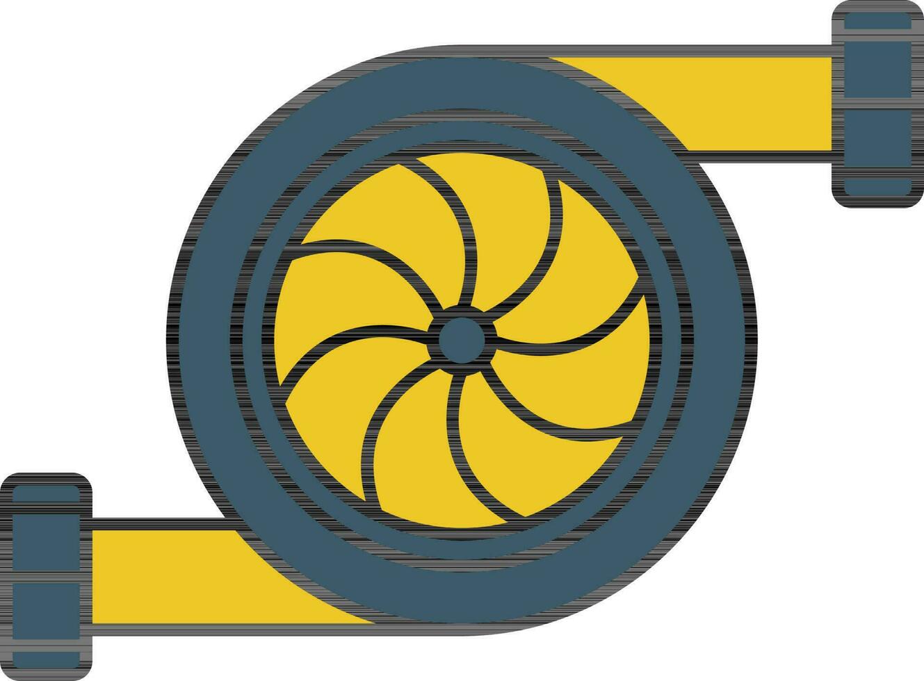 Turbolader Symbol im Blau und Gelb Farbe. vektor