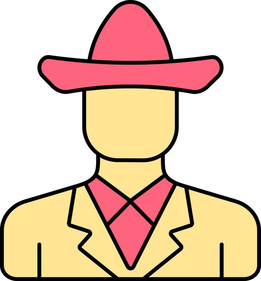 grön och röd illustration av ansiktslös mexikansk man tecknad serie karaktär ikon. vektor