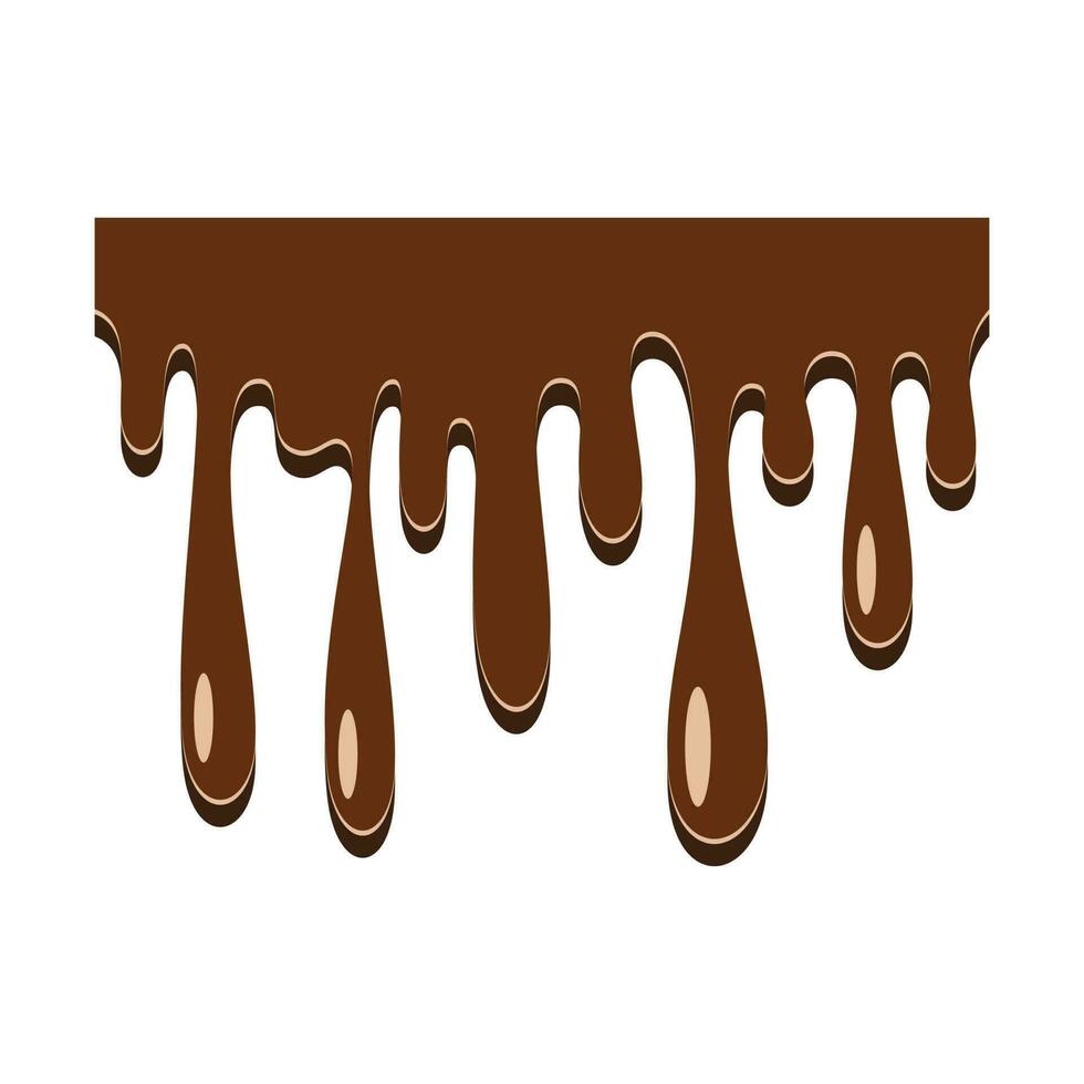 sömlös droppande choklad gräns. droppande choklad gräns isolerat på vit bakgrund. grafisk design element för webb sida, meny, kulinariska recept, scrapbooking, flygblad, affisch vektor