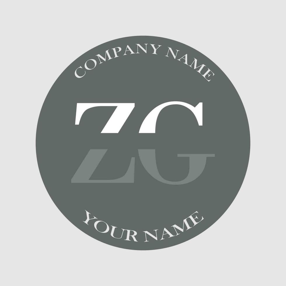 Initiale zg Logo Brief Monogramm Luxus Hand gezeichnet vektor