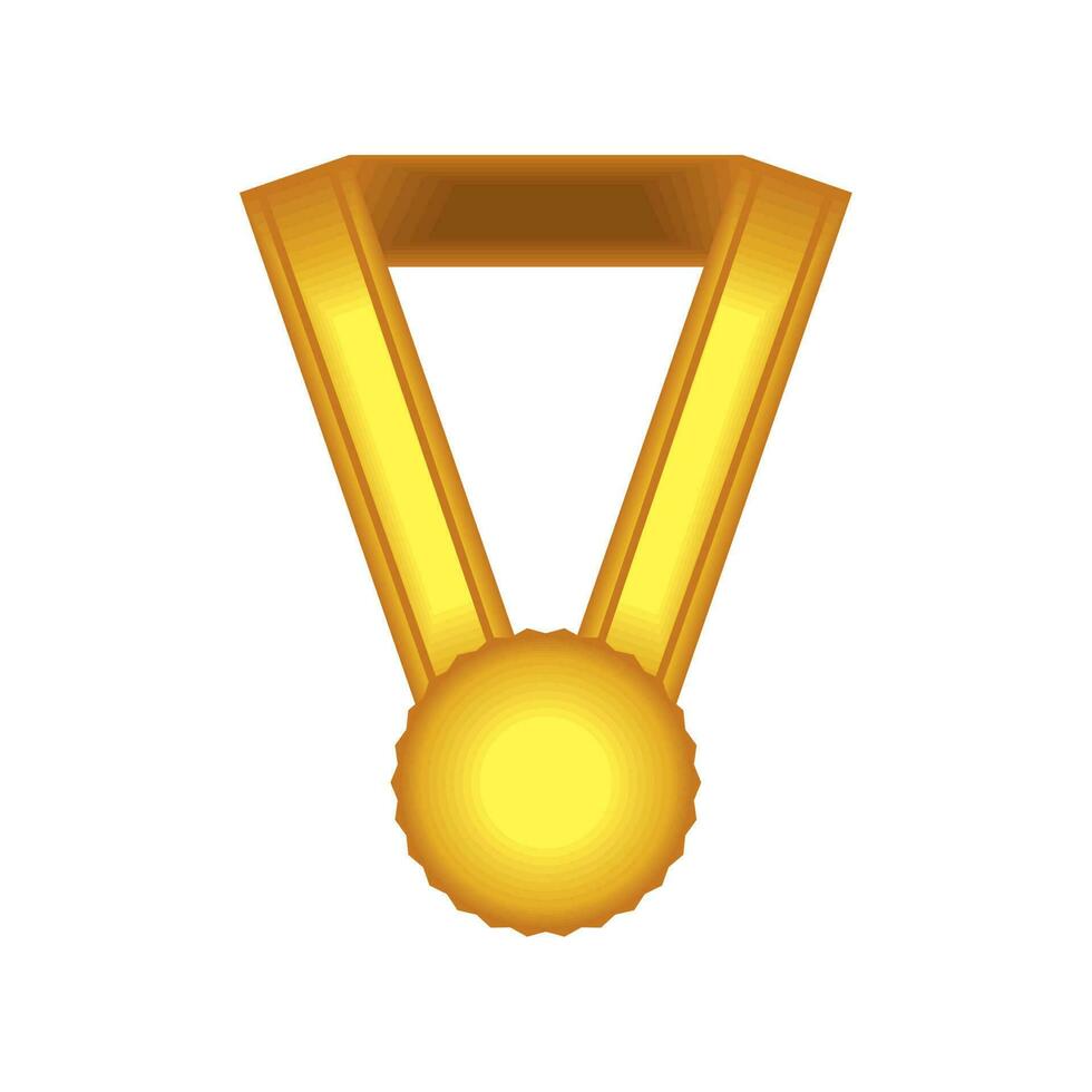 golden Medaille vergeben Symbol Weiß Hintergrund vektor