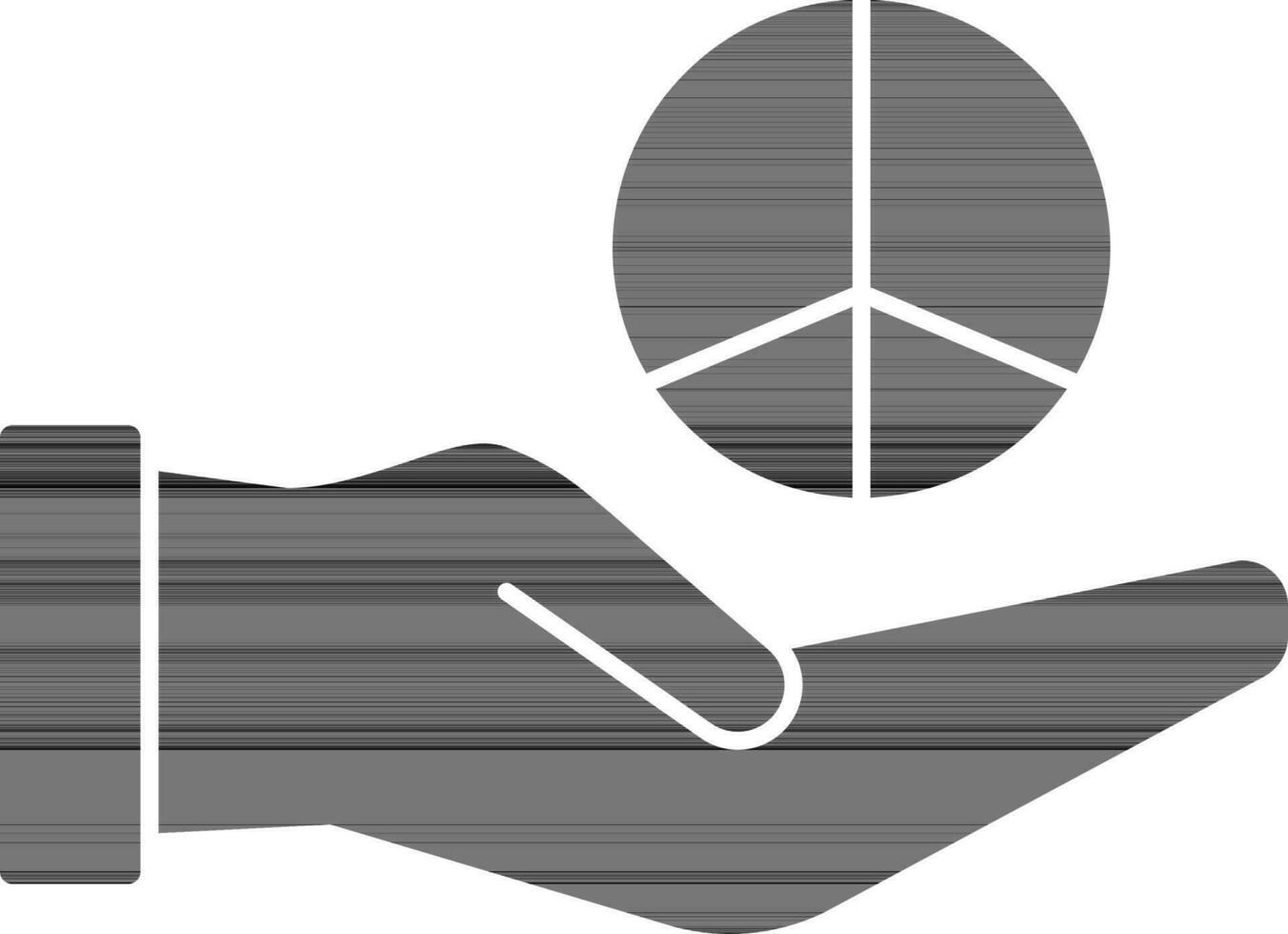 hand innehav fred symbol ikon i svart och vit Färg. vektor