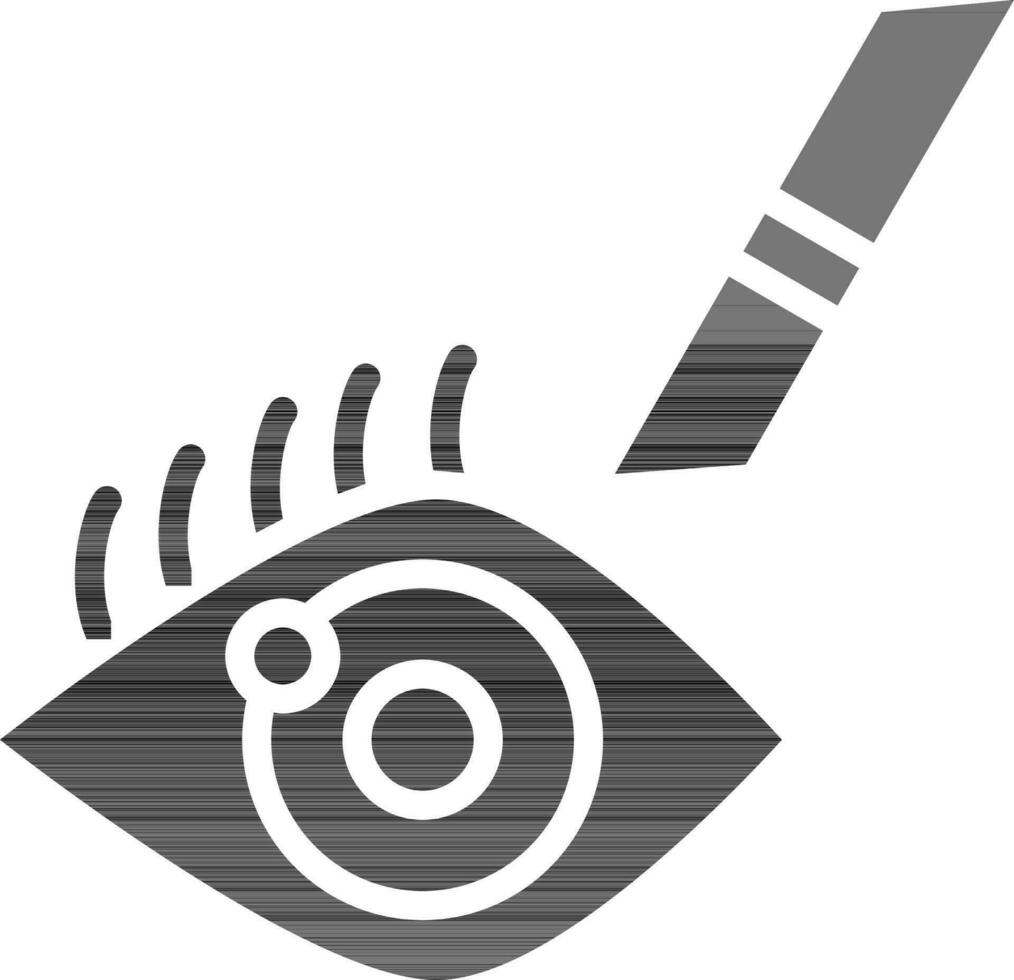glyf stil öga snitt ikon eller symbol. vektor